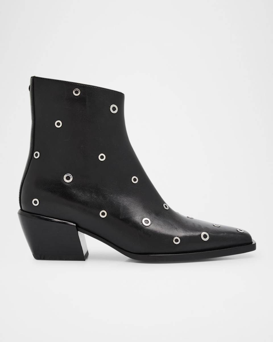 Joni Grommet Leather Ankle Booties